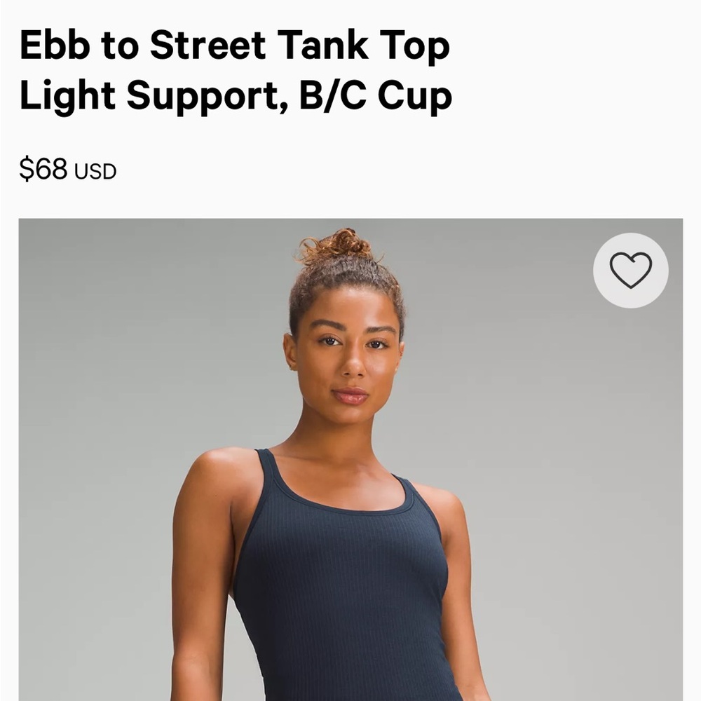 lululemon athletica Black Size 8 Tank Top Never Worn Shelf Bra Padded